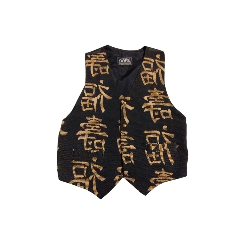 Vtg Y2K Cafe Styled‎ in Italy Men's size Large Tapestry Oriental Grungecore Vest